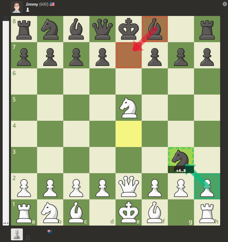 Best-move arrows drawn on chess board: green for engine, gold for book, blue for masters, red for blunders